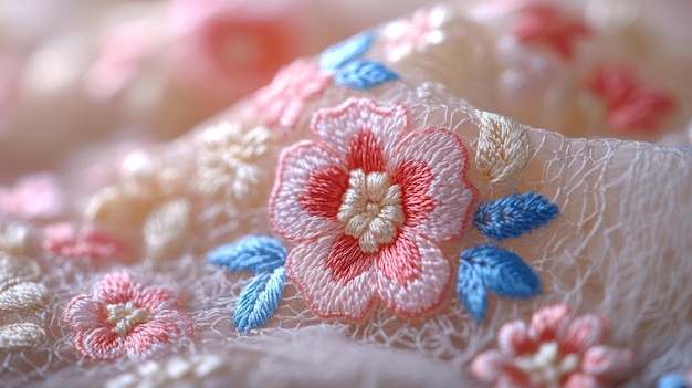 detal haftu kwiatowego